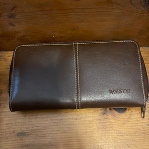 Rossetti brown multi pocket zip around wallett